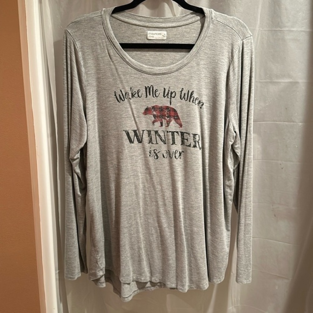 Maurices graphic grey sleep shirt long sleeved size XL (listing 1 of 2)